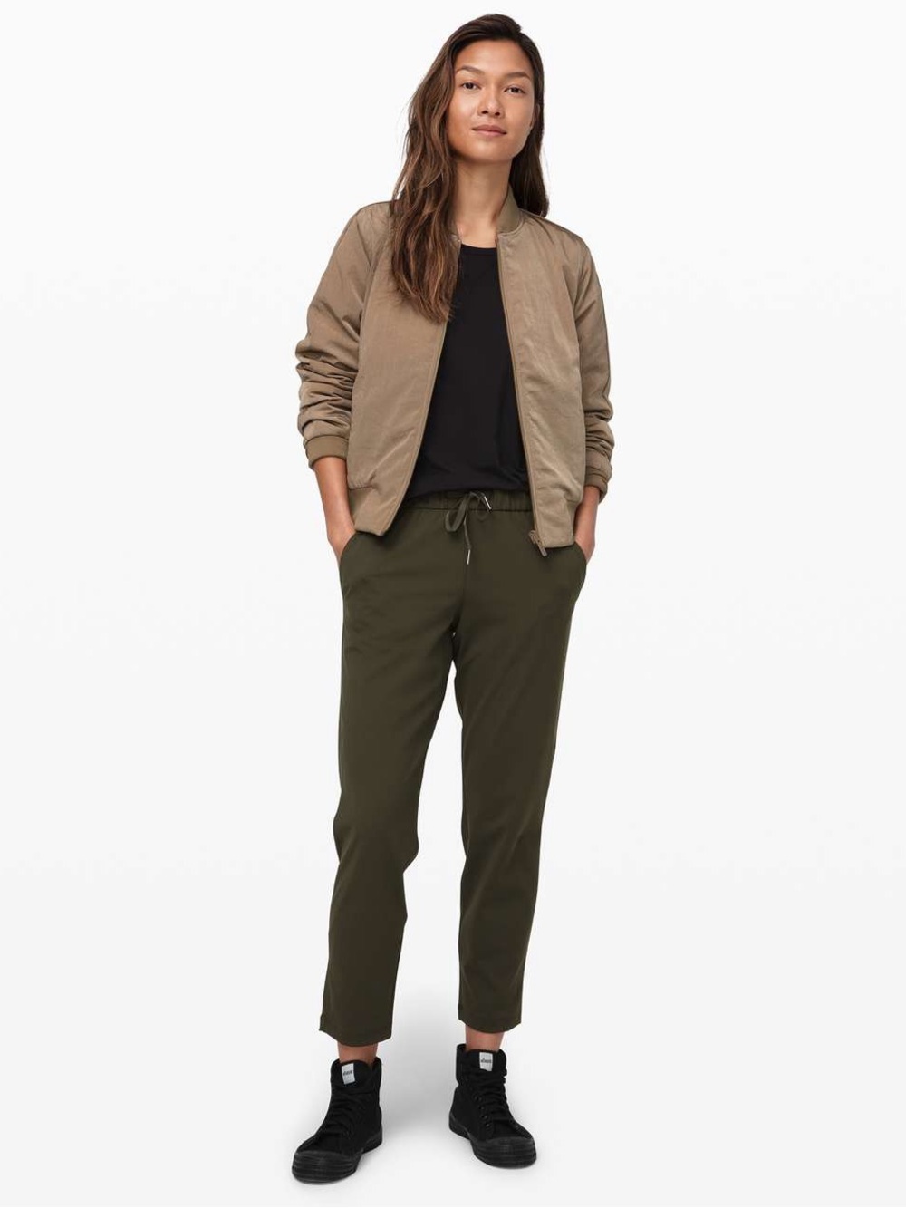 Lululemon Women's On the Fly 7/8 Sophisticated Silhouette Pant Dark Olive Size 6